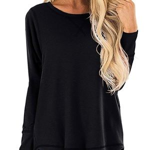 Women’s long sleeve side split loose tunic top